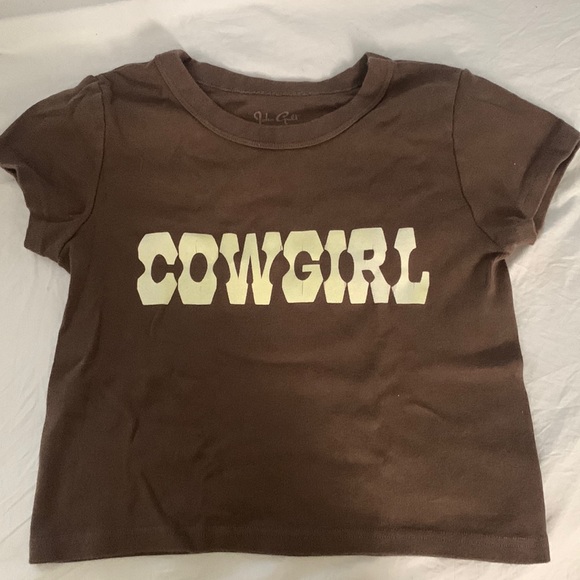 Brandy Melville Tops - brandy melville, john galt brown cowgirl cropped shirt
